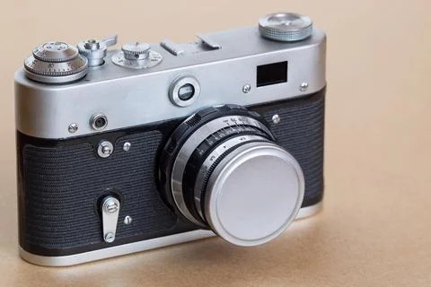 One old camera closeup Stock Photos