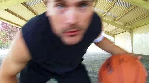 One on One Basketball Stock Footage