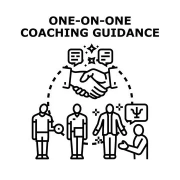 One on one coaching guidance mentoring consulting icon Stock Illustration