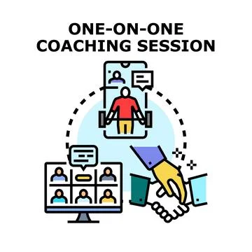 One on one coaching session development and online training Stock Illustration