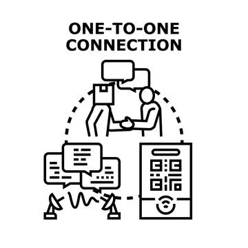One to one connection concept of digital customer relationship Stock Illustration