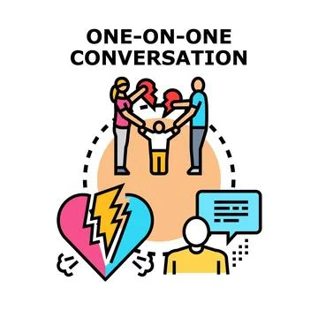One on one family conversation resolving relationship problems Stock Illustration