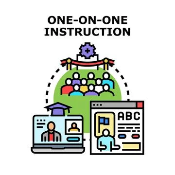 One on one instruction offering group coaching mentorship イラスト素材