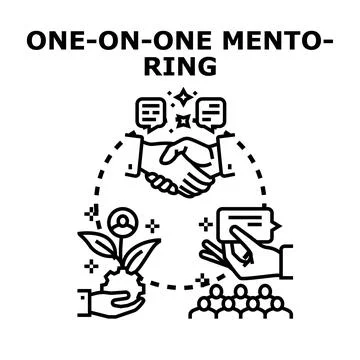 One on one personal mentoring coaching support concept Stock Illustration