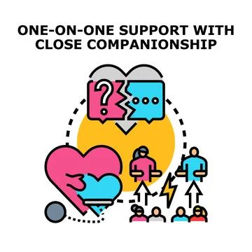 One on one support with building close companionship Ilustración de archivo
