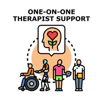One on one therapist support for diverse individuals Stock Illustration