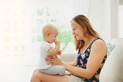 One on one time with her number one Stock Photos
