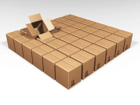 One open box Stock Illustration