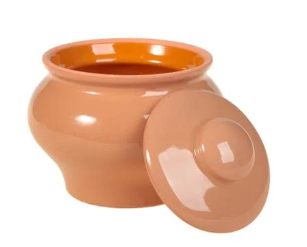 One opening ceramic pot Stock Photos