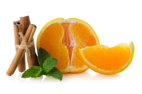 One orange fruit segment Stock Photos