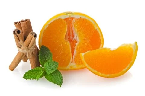 One orange fruit segment Stock Photos