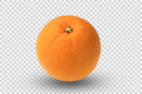 One orange isolated on white background with shadow. PNG file stock photo. Stock Photos