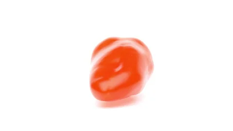 One orange sweet pepper is rotating on white background. Stock-Footage 159158395