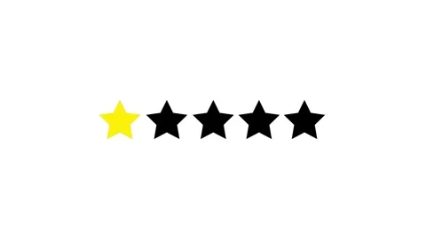 One out of five stars appears on a white background, rating review of servi.. Stock Footage 331530989