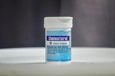 One package of cholesterol test strips Stock Photos