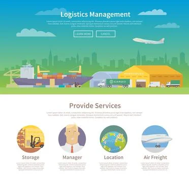 One page web design template. Logistics. Stock Illustration