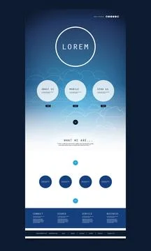 One Page Website or App UI  Template with Clouds Pattern - Design on Bright.. Stock Illustration