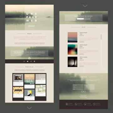 One page website template design Illustrazione stock
