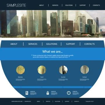 One Page Website Template with Unique Design - Singapore City View Stock Illustration