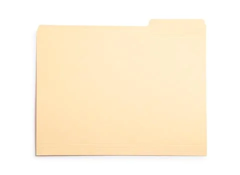 One paper file folder isolated on white, top view Stock Photos