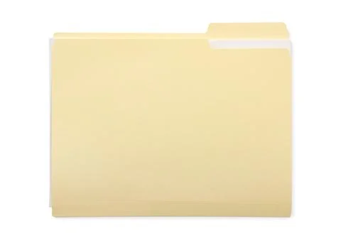 One paper file folder isolated on white, top view Stock Photos