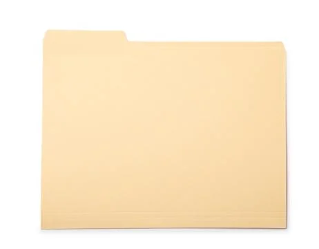 One paper file folder isolated on white, top view Stock Photos