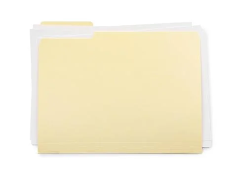 One paper file folder isolated on white, top view Stock Photos