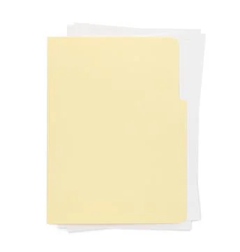 One paper file folder isolated on white, top view Stock Photos