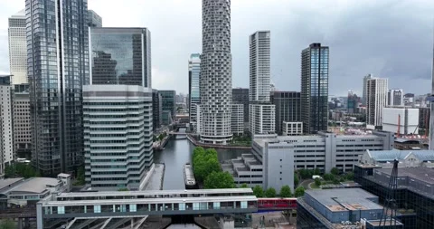 The One Park Drive, The Baltimore Tower along other highrise Stock Footage 201447422