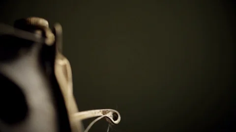 One part of an old sewing machine at work Stock-Footage 128598158