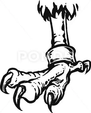 One paw of an eagle with sharp claws Stock Illustration