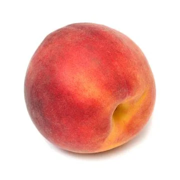 One peach isolated on white background Stock Photos