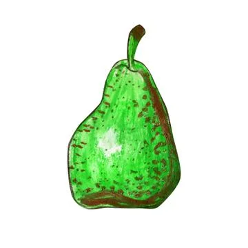 One pear isolated on a white background. Stock Illustration