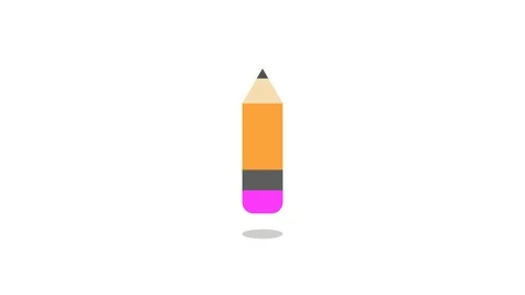 One pencil with eraser. Motion design. Stock Footage 113115969
