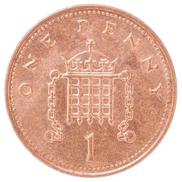 One penny coin Stock Photos