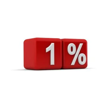 One percent on red cubes Stock Illustration