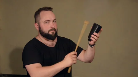 One Percussion Player.playing a Musical Instrument. Stock Footage 66910554