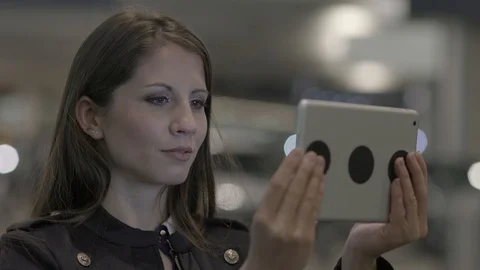 One Person Browsing the Web on Tablet Display Device Stock Footage 87718709