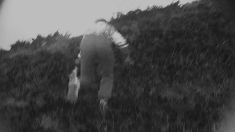 One person dynamic moving in the mountains Stock Footage 88588174