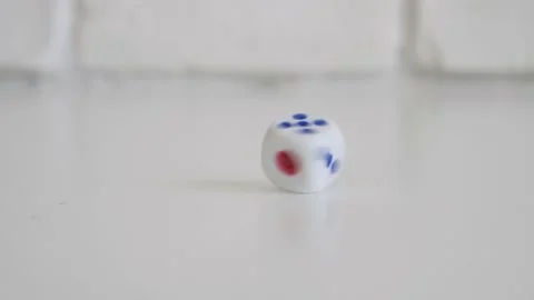One Person Playing a Game with Dices. Gambling, Betting, and Winning.  Vidéo 169536880