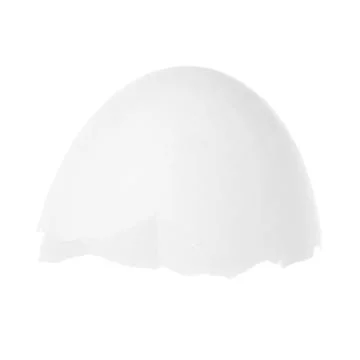 One piece of broken eggshell isolated on white Foto stock