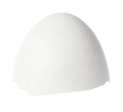 One piece of broken eggshell isolated on white Foto stock