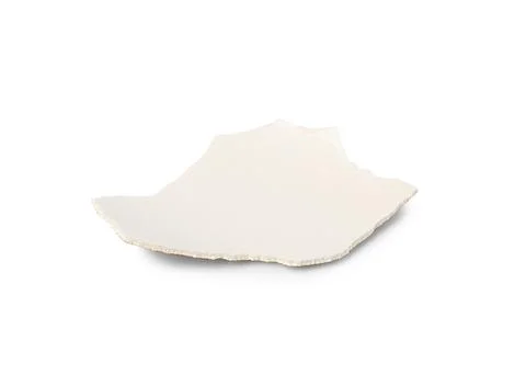 One piece of broken eggshell isolated on white Foto stock