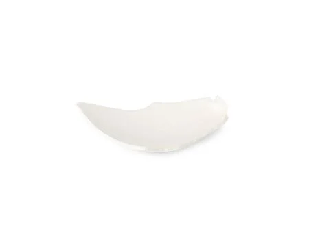 One piece of broken eggshell isolated on white Foto stock