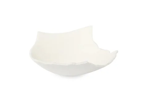 One piece of broken eggshell isolated on white Foto stock