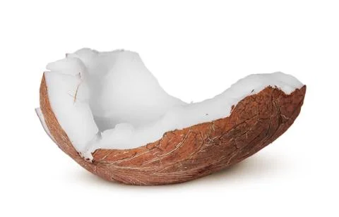 One piece of coconut pulp Stock Photos