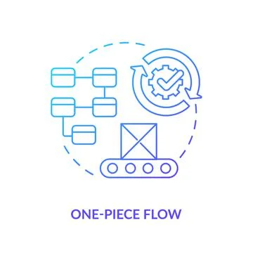 One piece flow blue gradient icon Stock Illustration