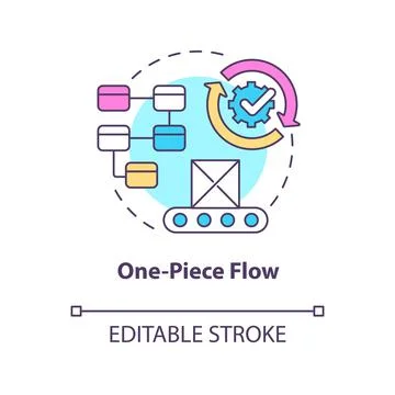One piece flow concept icon Stock Illustration