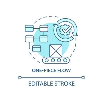 One piece flow turquoise concept icon Illustrazione stock