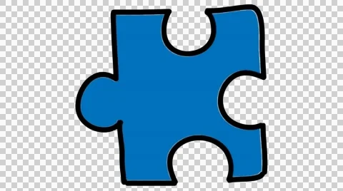 One Piece of Jigsaw Puzzle in Blue animation with transparent background Stock Footage 44211102
